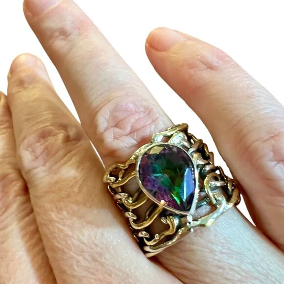Sterling Silver Women's Mystic Topaz Ring - Size 6 - NWOT - Picture 2 of 6